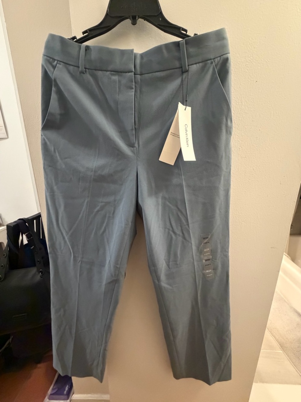 Calvin Klein Slate-Blue Tailored Dress Pants